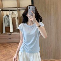 얼음 실크 마이크로 원단 슬림핏 연출 티셔츠 S~XL