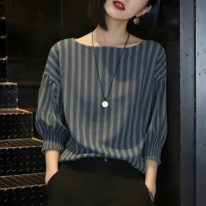 5부소매 고급분위기 여성 셔츠 S-2XL